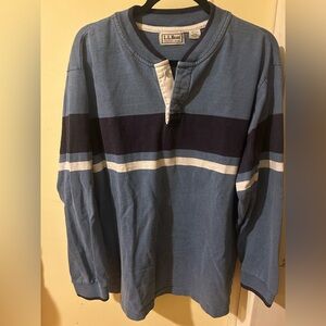 Vintage L.L. Bean Blue and Navy Long Sleeve Shirt